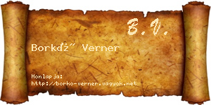 Borkó Verner névjegykártya